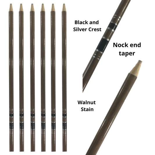 King Shafts - Pre Finished Wood Shafts - 11/32 - Walnut Stain - Dozen