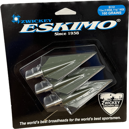 Zwickey Eskimo 2-Blade Screw-In Broadheads 3-pack - 160gr